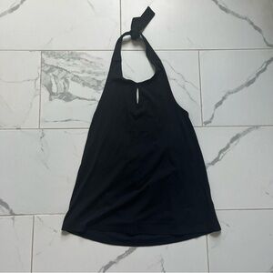 NWT Lands End Slender Halter Top Black Medium